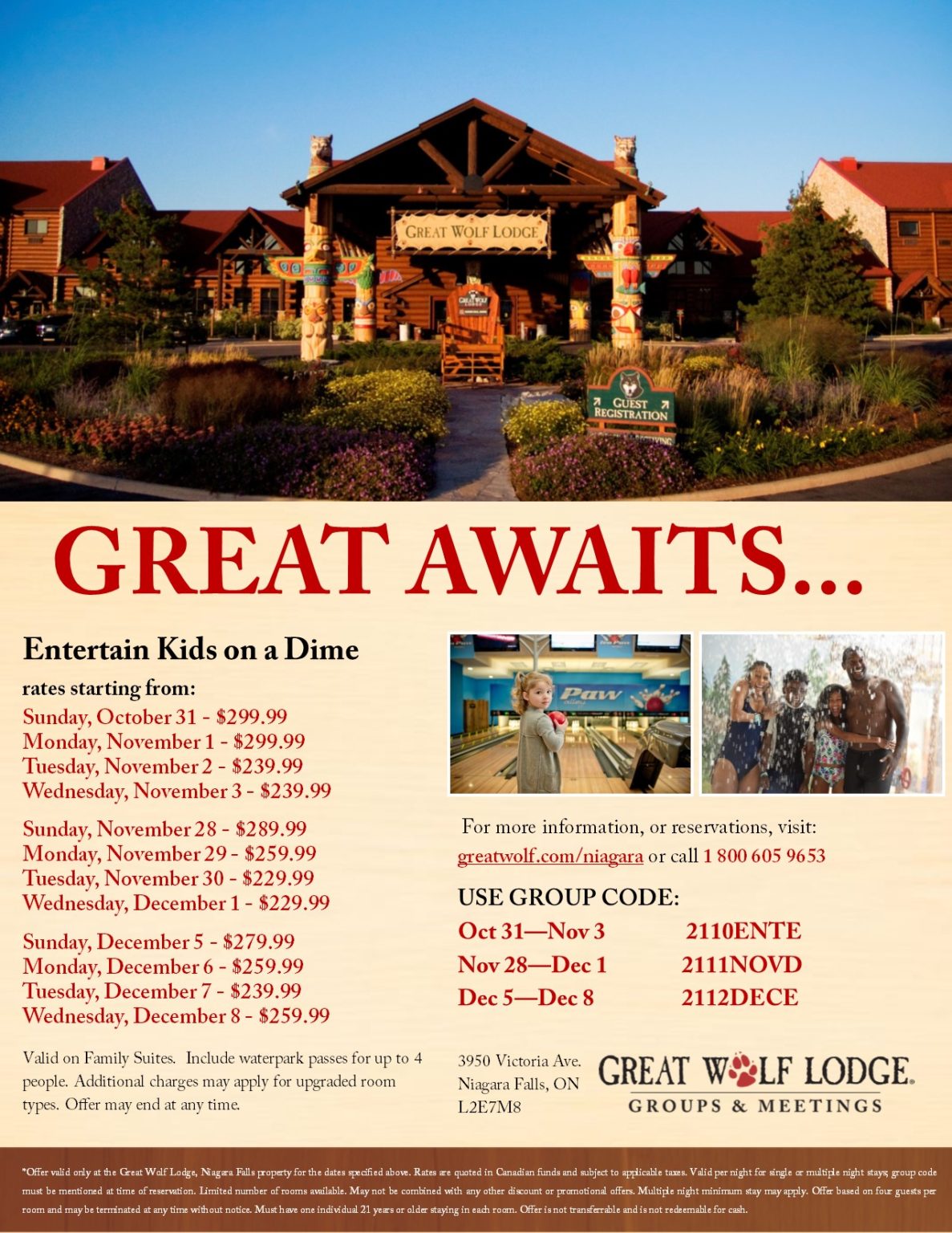 Nov Dec Great Wolf Lodge Deals Entertain Kids On A Dime Blog   Entertain Kids On A Dime Oct 31 Nov 3 Nov 28 Dec 1 Dec 5 8 2021 Booking Flyer PAGE 1 1187x1536 